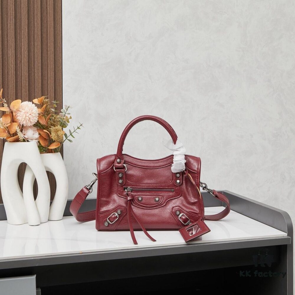 6930e0466e68136f4d9b2194 Small Silver Buckle Balenciaga Motorcycle Bag with Box - Gaint City Collection