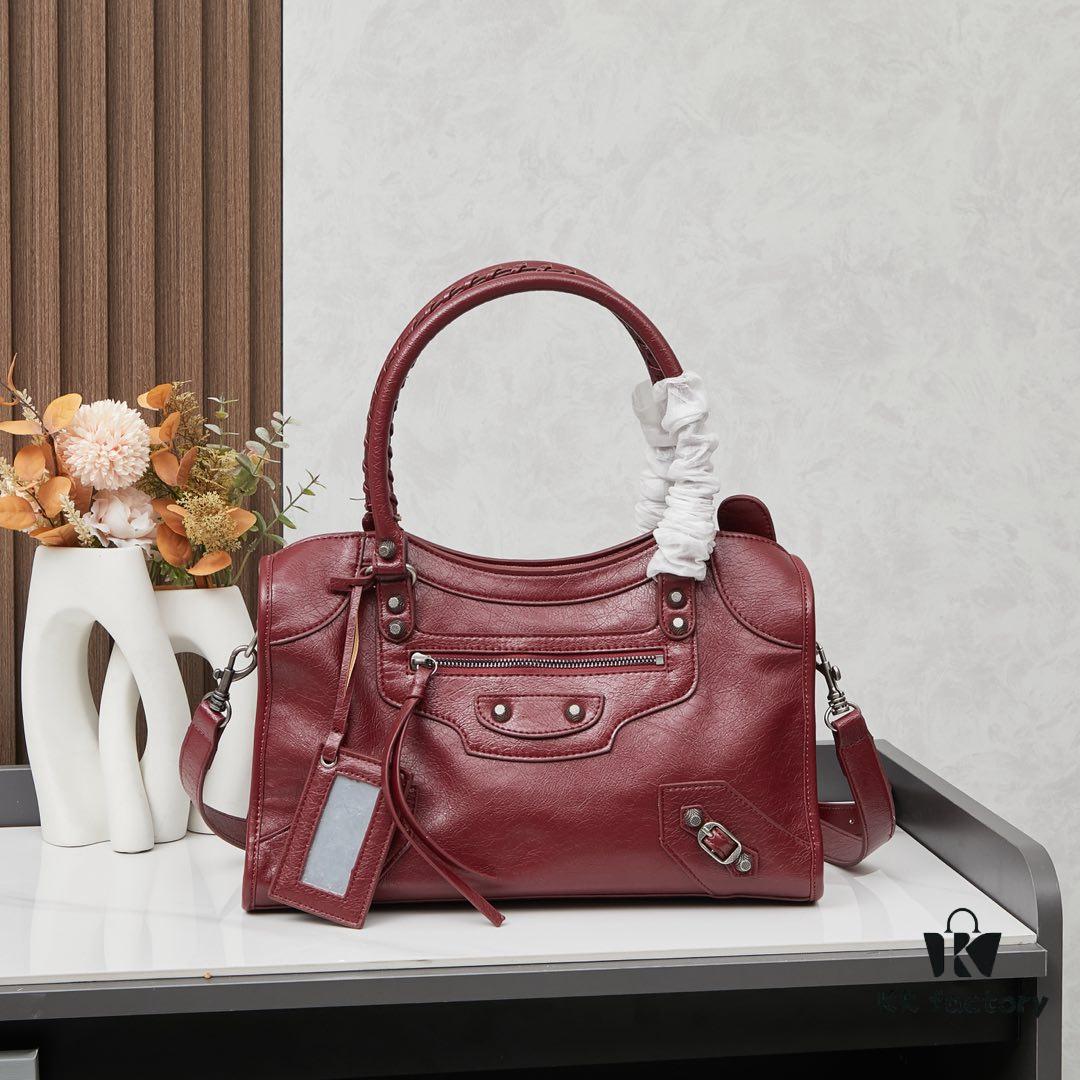6930e04c6e68136f4d9b219e Balenciaga Motorcycle Bag in Medium Size with Silver Buckle, Includes Box