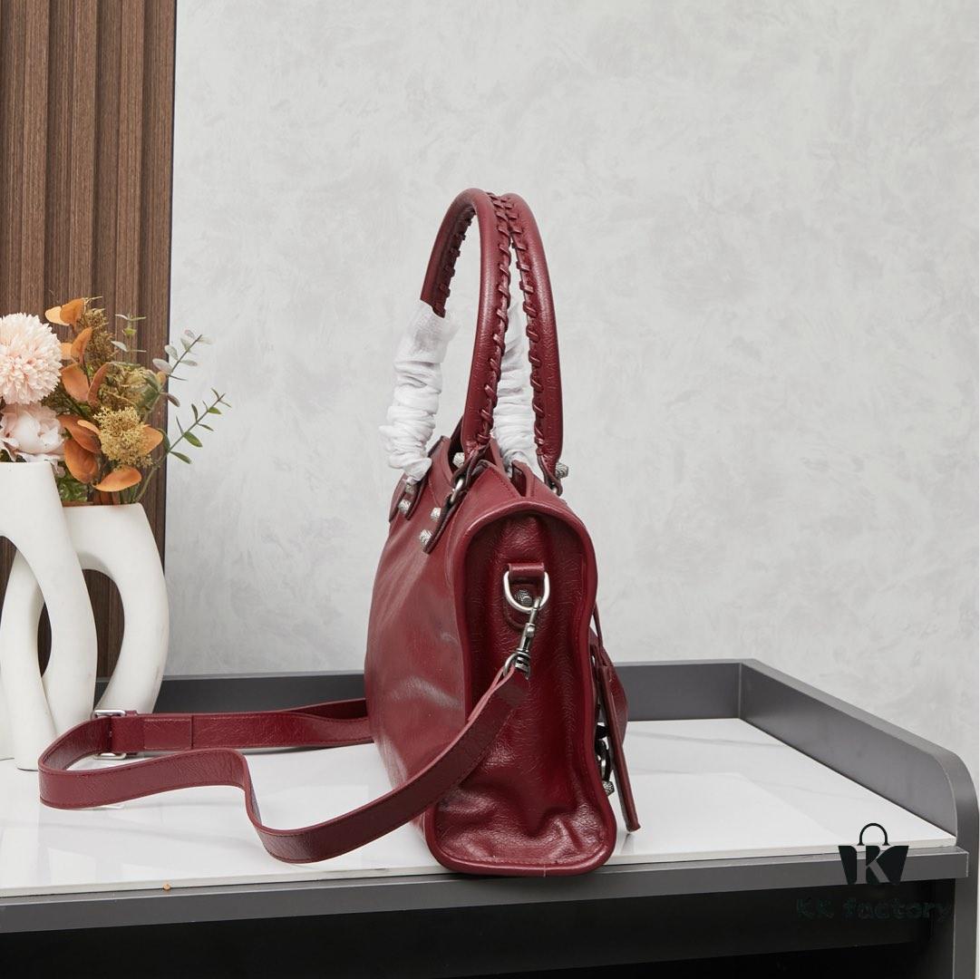 6930e04d6e68136f4d9b219f Balenciaga Motorcycle Bag in Medium Size with Silver Buckle, Includes Box