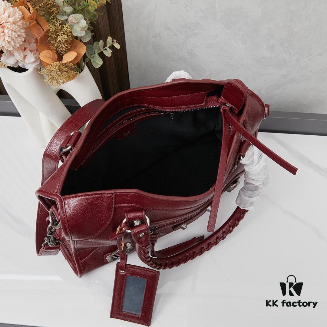6930e0516e68136f4d9b21a7 Balenciaga Motorcycle Bag in Medium Size with Silver Buckle, Includes Box