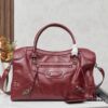 6930e0516e68136f4d9b21a8 Large Silver Buckle Balenciaga Motorcycle Bag with Box