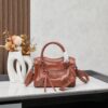 6930e0566e68136f4d9b21b2 Small Silver Buckle Balenciaga Motorcycle Bag with Box