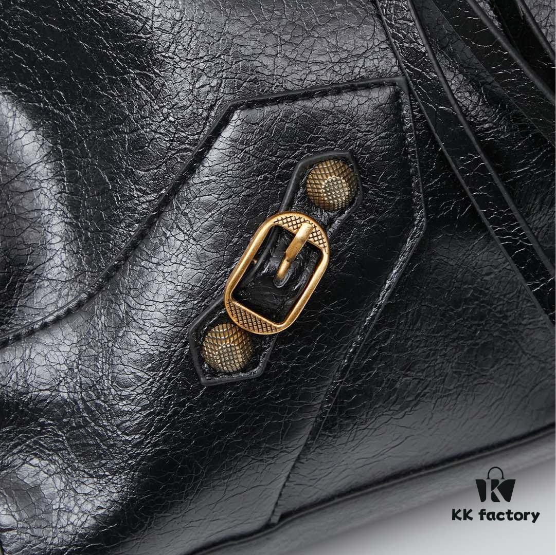 6930e0786e68136f4d9b21e5 Large Gilded Button Balenciaga Motorcycle Bag with Box