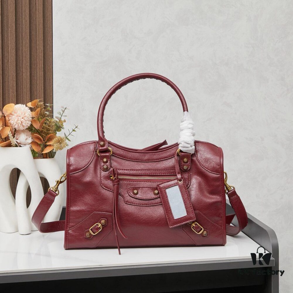 6930e07f6e68136f4d9b21f2 Balenciaga Motorcycle Bag in Medium Size with Gold Buckle and Box