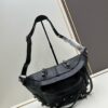 6930e0ec6e68136f4d9b2277 Balenciaga LE CAGOLE ||| LE CAGOLE MEN Medium Waist Bag in Black Grained Lamb Leather