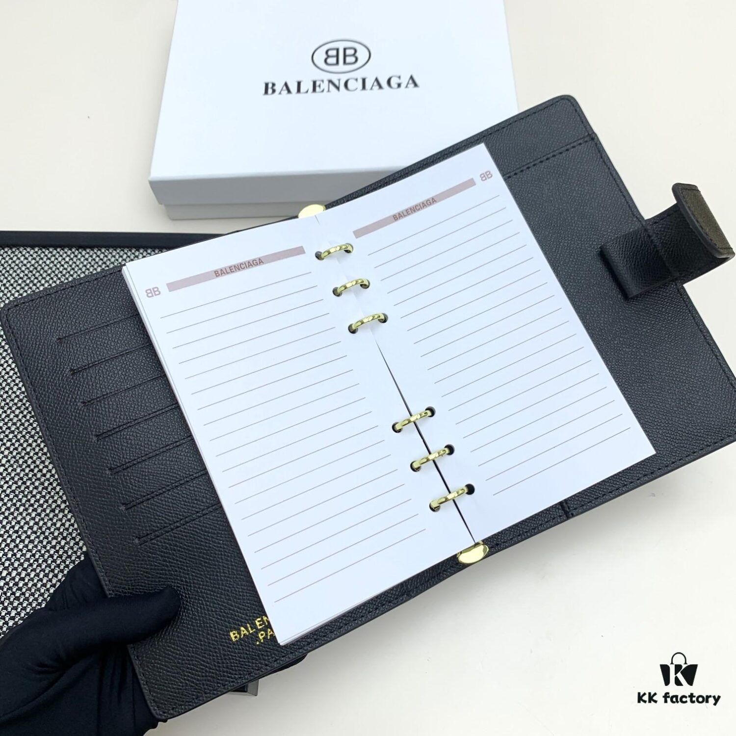6930e1986e68136f4d9b2351 BALENCIAGA Notepad Notebook - Retail Exclusive, Smooth Premium Material, Impeccable Craftsmanship, Interior Card Slots and Dividers, Size 15x19x4cm