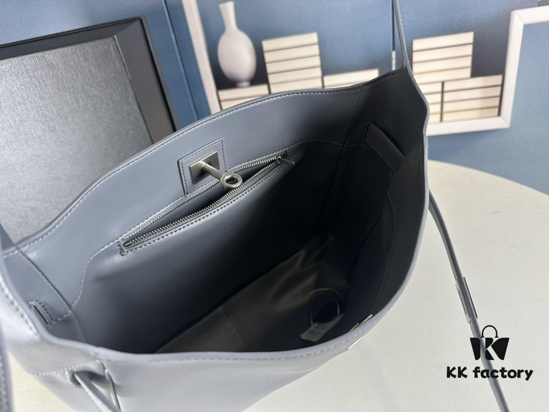 6930e1ca6e68136f4d9b2388 New Balenciaga Winter 24 Collection Re-see Shoulder Bucket Bag, Top Grain Leather, Minimalist Luxury Design, Upcycled Motorcycle Glove Handbag with Keychain Closure, Effortless Chic Style
