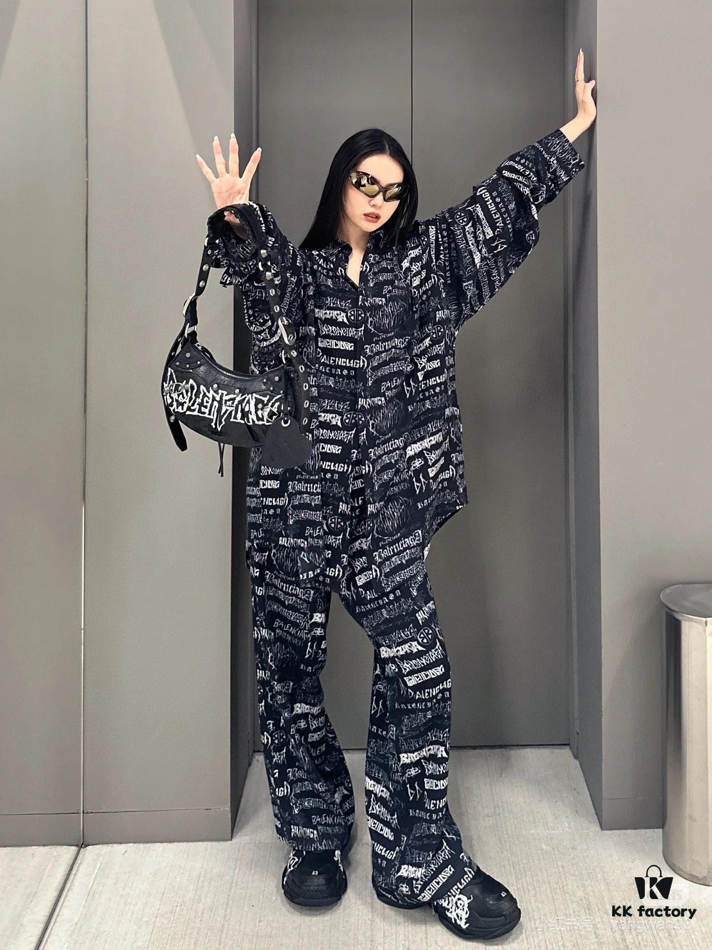 6930e1e76e68136f4d9b23b2 Balenciaga 24 DIY METAL Graffiti Print Long Sleeve/Short Sleeve T-Shirt