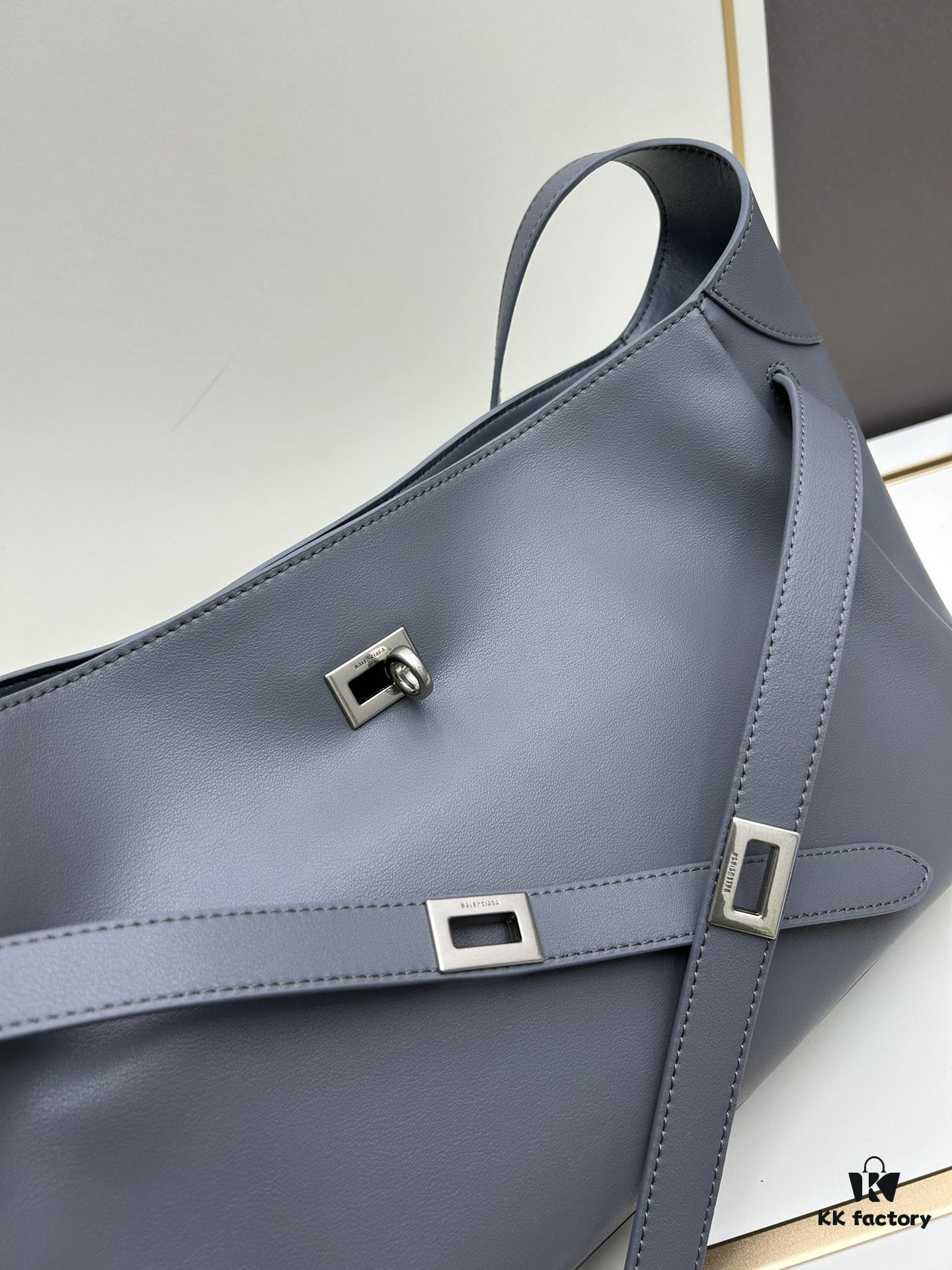 6930e2286e68136f4d9b240e New BALENCIAGA Winter 24 Collection Re-See Shoulder Bucket Bag, Full-Grain Leather, Minimalist Luxury Design, Upcycled Motorcycle Glove Handbag with Keychain Closure, Elegant and Sophisticated Look