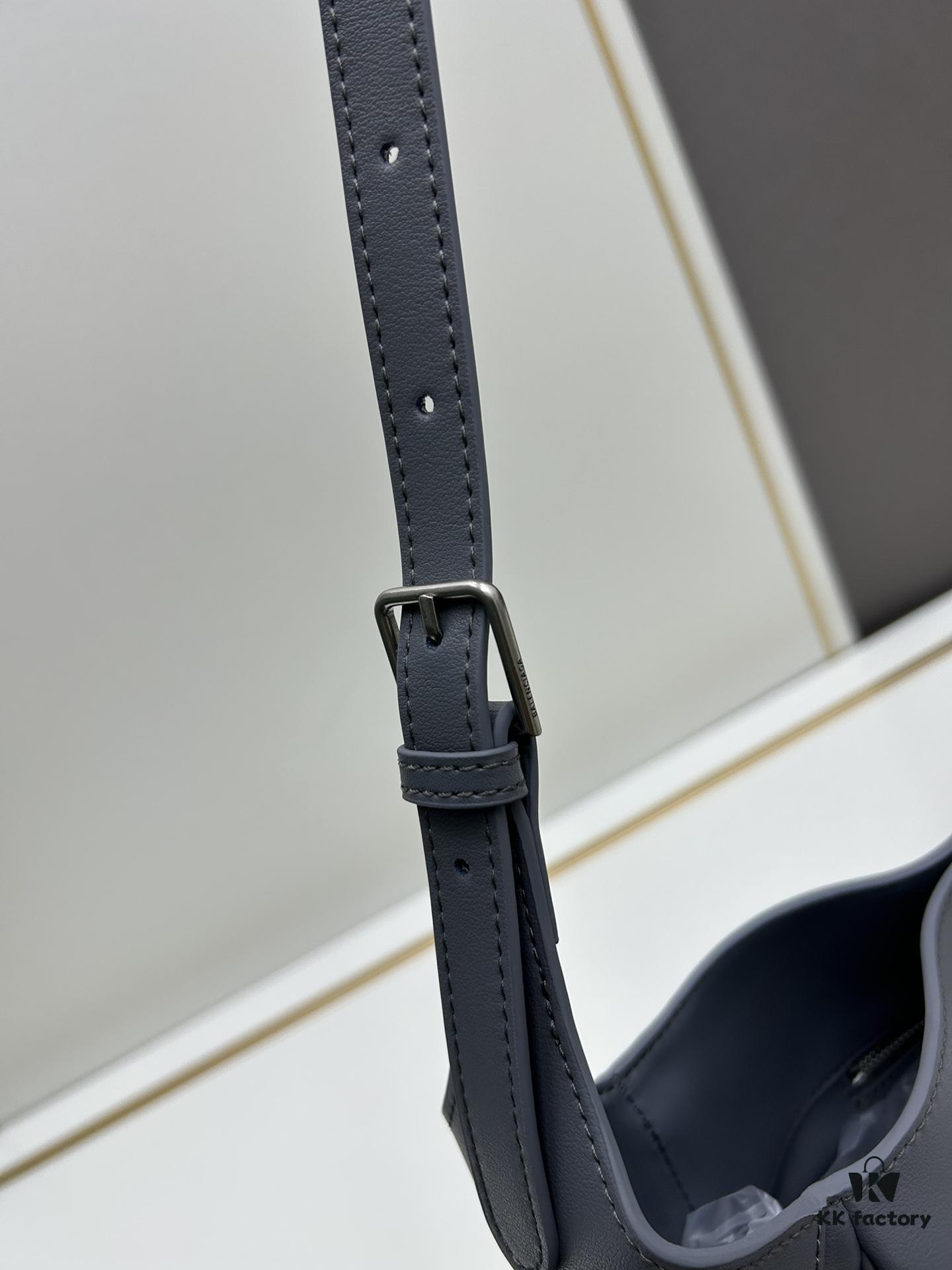 6930e22a6e68136f4d9b240f New BALENCIAGA Winter 24 Collection Re-See Shoulder Bucket Bag, Full-Grain Leather, Minimalist Luxury Design, Upcycled Motorcycle Glove Handbag with Keychain Closure, Elegant and Sophisticated Look