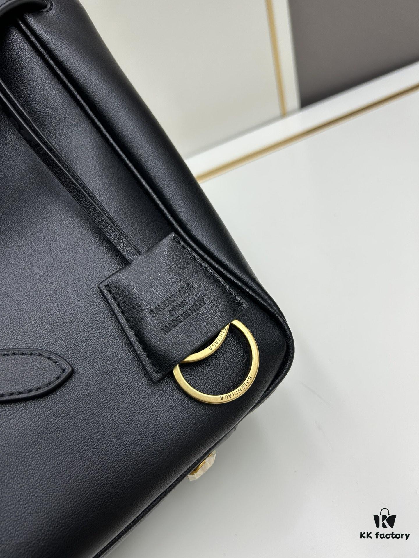 6930e23a6e68136f4d9b2424 New Balenciaga Winter 24 Collection Re-see Handbag, Shoulder Bucket Bag in Full-Grain Leather, Minimalist Luxury Design Upcycled from Motorcycle Gloves with Keychain Closure, Effortlessly Chic Oversized Look