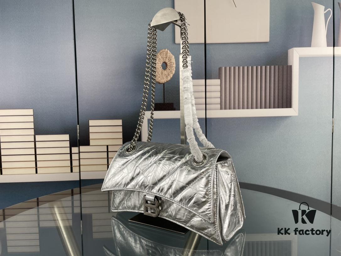 6930e2496e68136f4d9b2438 Balenciaga New Arrival Small Chain Hourglass Bag, Smooth Calfskin Leather, Waxed Leather