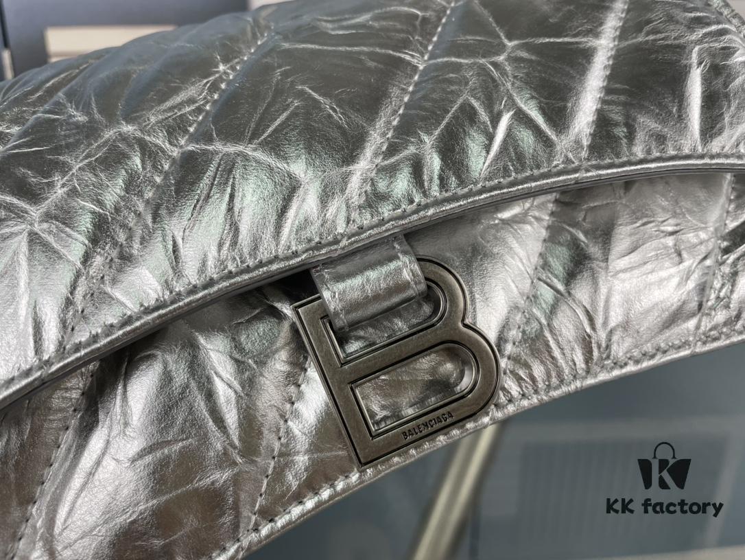 6930e2496e68136f4d9b243a Balenciaga New Arrival Small Chain Hourglass Bag, Smooth Calfskin Leather, Waxed Leather