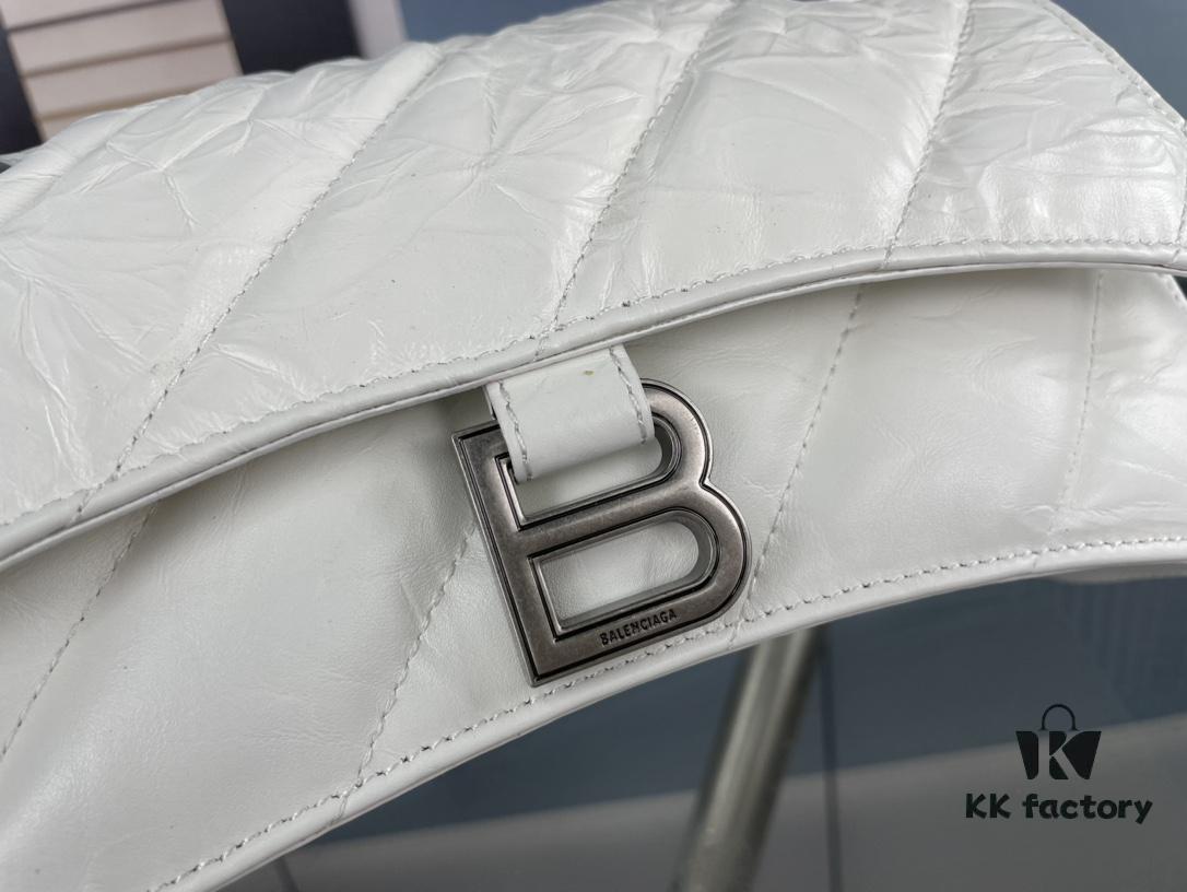 Balenciaga New Arrival Small Chain Hourglass Bag, Smooth Calfskin Leather with Waxed Finish