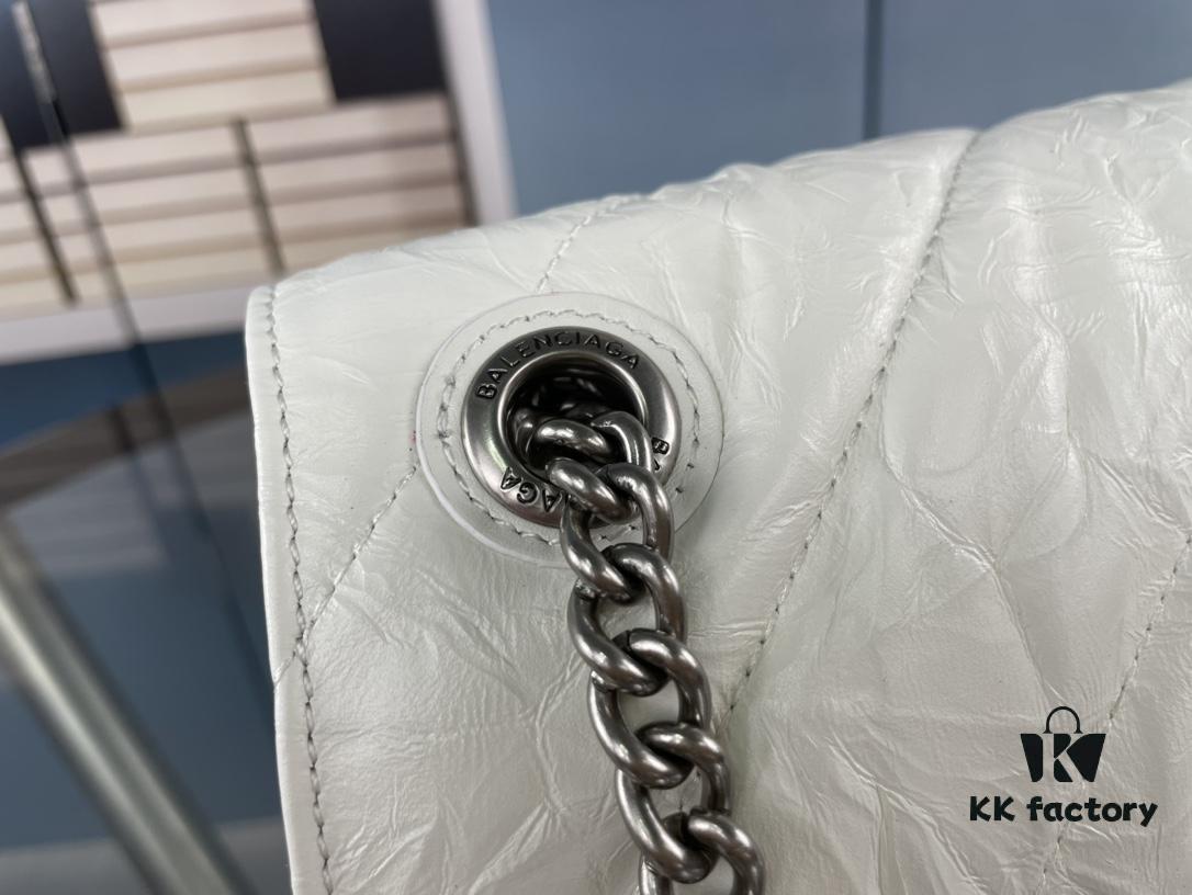 Balenciaga New Arrival Small Chain Hourglass Bag, Smooth Calfskin Leather with Waxed Finish