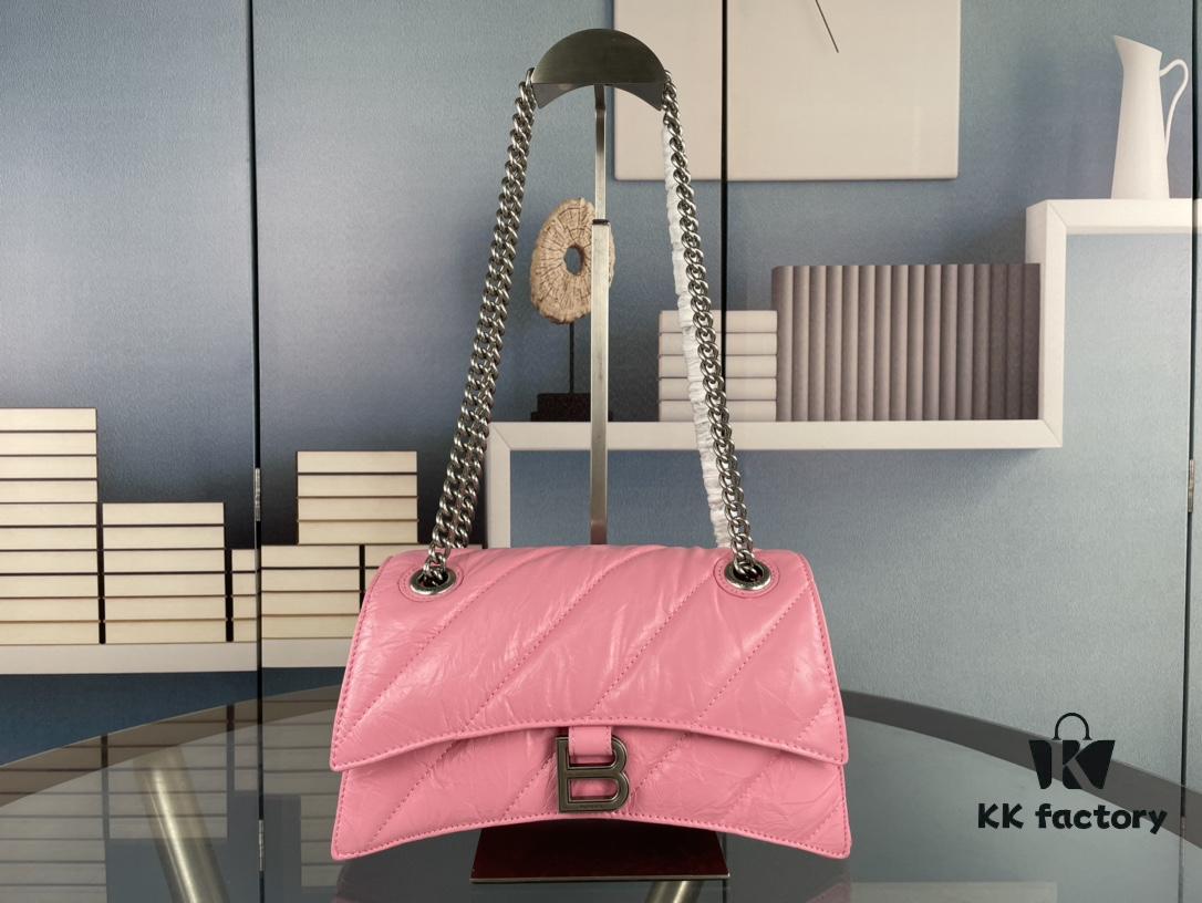 6930e2536e68136f4d9b2449 Balenciaga New Arrival Small Chain Hourglass Bag, Smooth Calfskin Leather with Waxed Finish