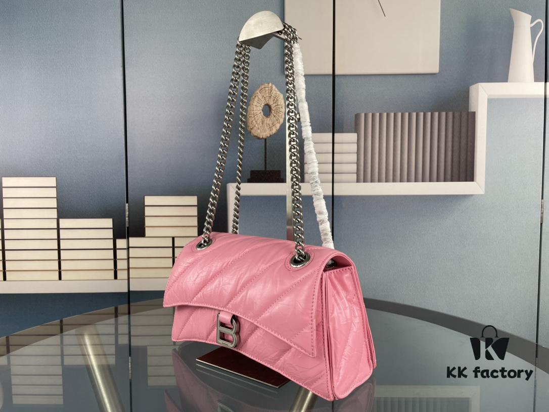 6930e2536e68136f4d9b244a Balenciaga New Arrival Small Chain Hourglass Bag, Smooth Calfskin Leather with Waxed Finish