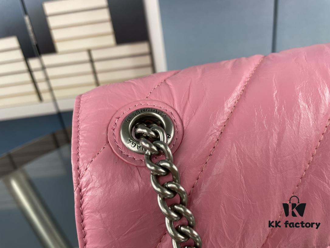 6930e2566e68136f4d9b244c Balenciaga New Arrival Small Chain Hourglass Bag, Smooth Calfskin Leather with Waxed Finish