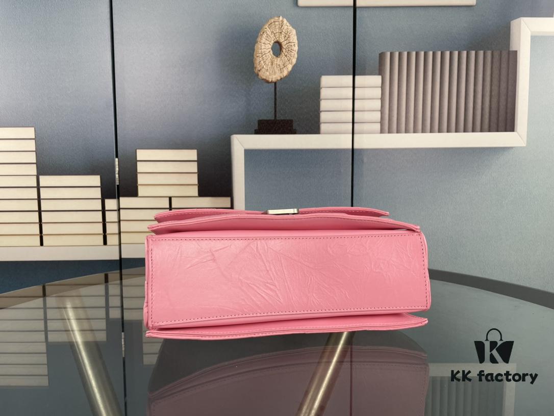 6930e2576e68136f4d9b244d Balenciaga New Arrival Small Chain Hourglass Bag, Smooth Calfskin Leather with Waxed Finish