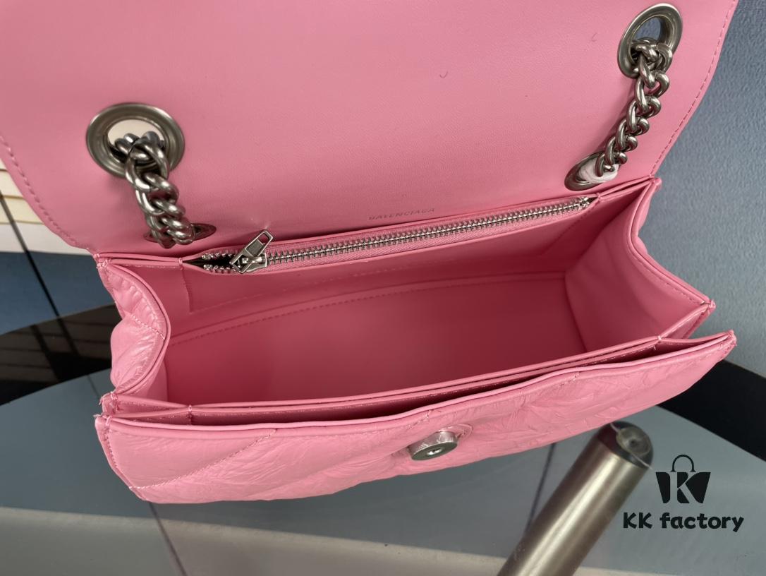 6930e2576e68136f4d9b244e Balenciaga New Arrival Small Chain Hourglass Bag, Smooth Calfskin Leather with Waxed Finish