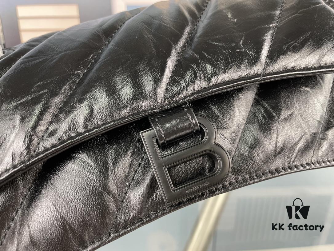 6930e25c6e68136f4d9b2452 Balenciaga New Arrival Small Chain Hourglass Bag, Smooth Calfskin and Waxed Leather