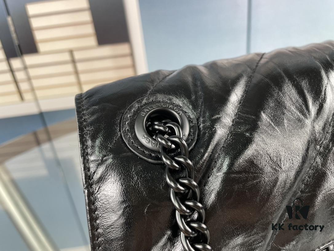 6930e25c6e68136f4d9b2453 Balenciaga New Arrival Small Chain Hourglass Bag, Smooth Calfskin and Waxed Leather