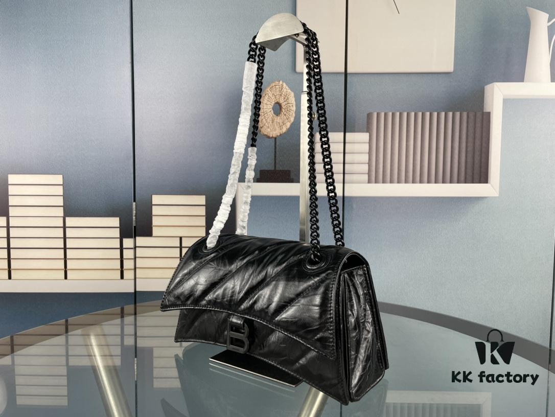 6930e25d6e68136f4d9b2454 Balenciaga New Arrival Small Chain Hourglass Bag, Smooth Calfskin and Waxed Leather