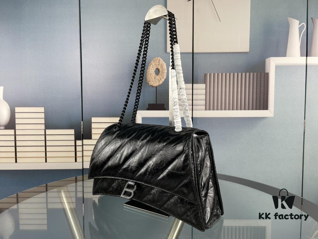 6930e2626e68136f4d9b245a Balenciaga New Arrival Large Chain Hourglass Bag, Smooth Calfskin, Wax Leather