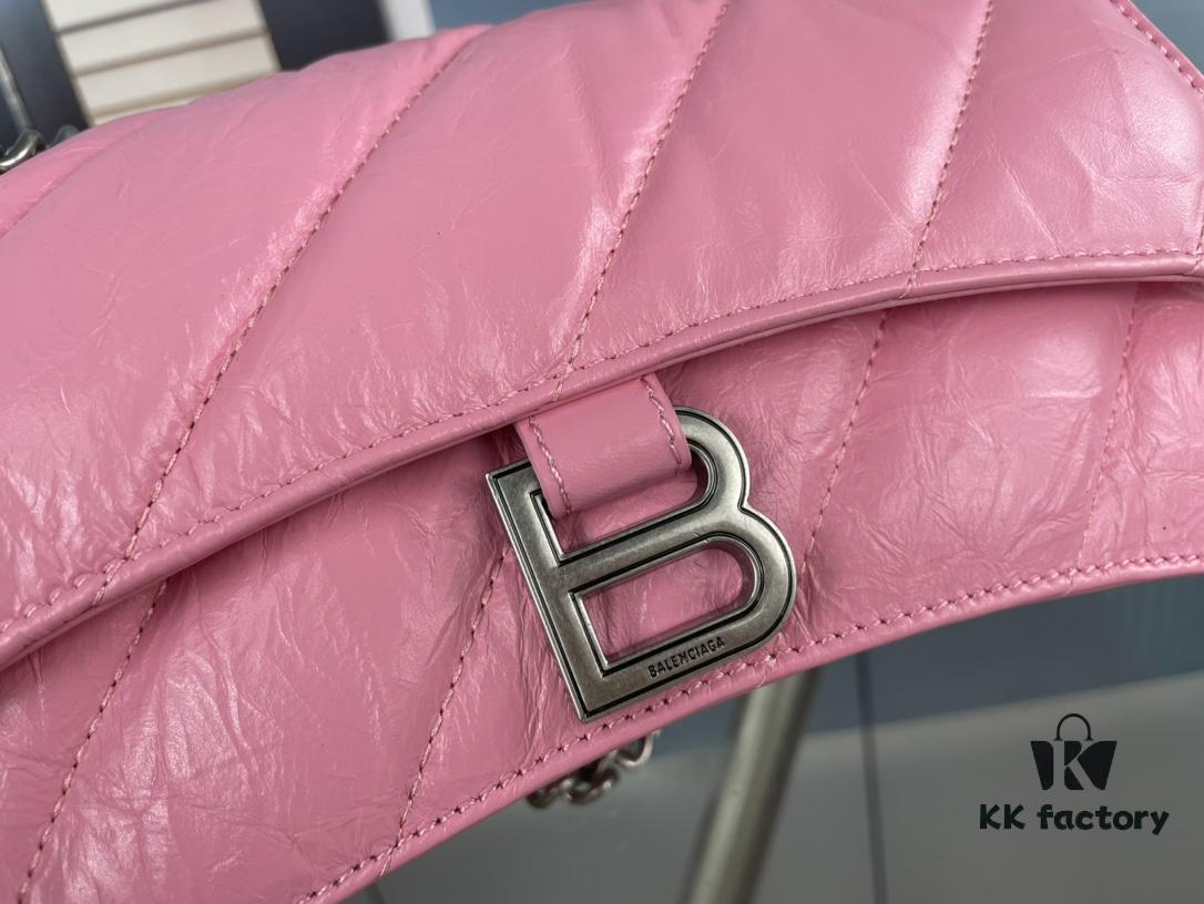 6930e2656e68136f4d9b2460 Balenciaga New Arrival Small Chain Hourglass Bag, Smooth Calfskin Leather with Waxed Finish