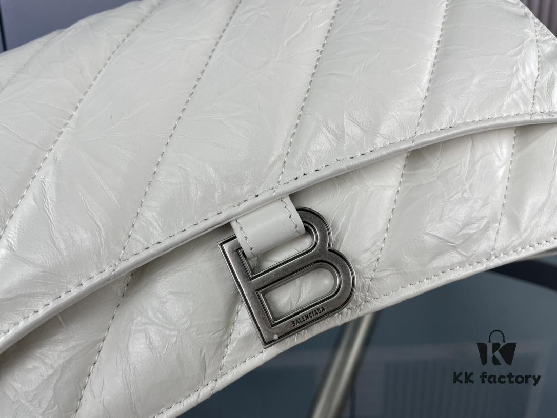 Balenciaga New Arrival Large Chain Hourglass Bag, Smooth Calfskin, Waxed Leather