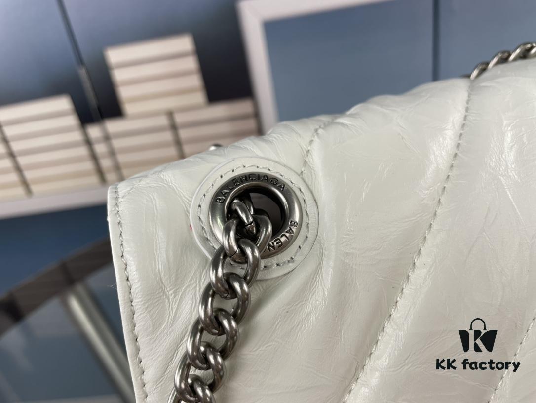 Balenciaga New Arrival Large Chain Hourglass Bag, Smooth Calfskin, Waxed Leather