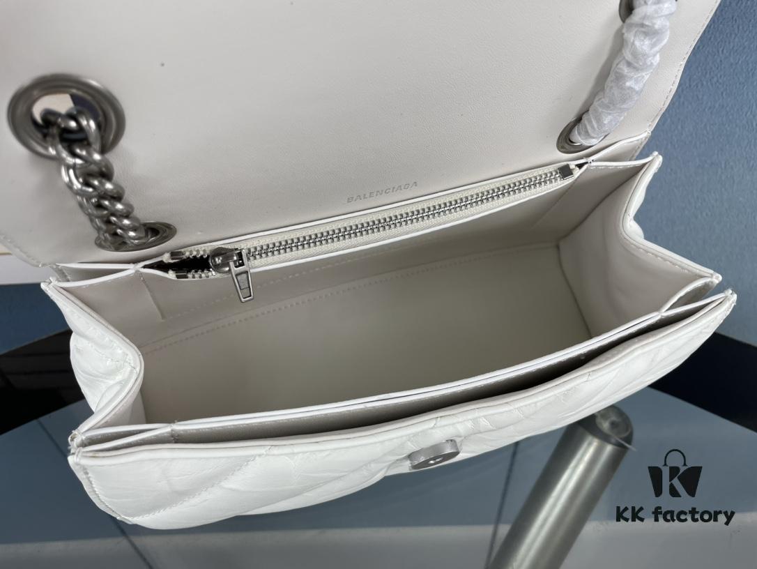Balenciaga New Arrival Small Chain Hourglass Bag, Smooth Calfskin Leather with Waxed Finish