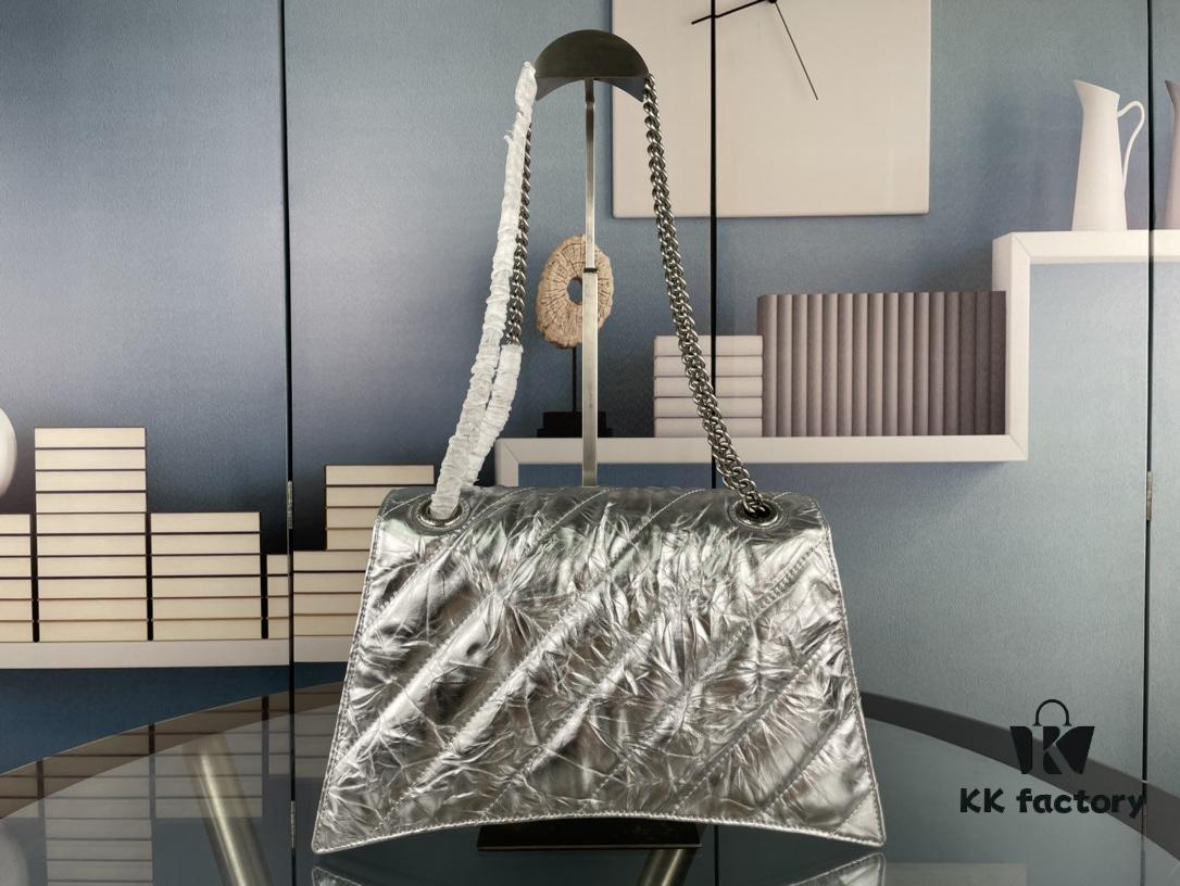 Balenciaga New Arrival Large Chain Hourglass Bag, Smooth Calfskin, Wax Leather
