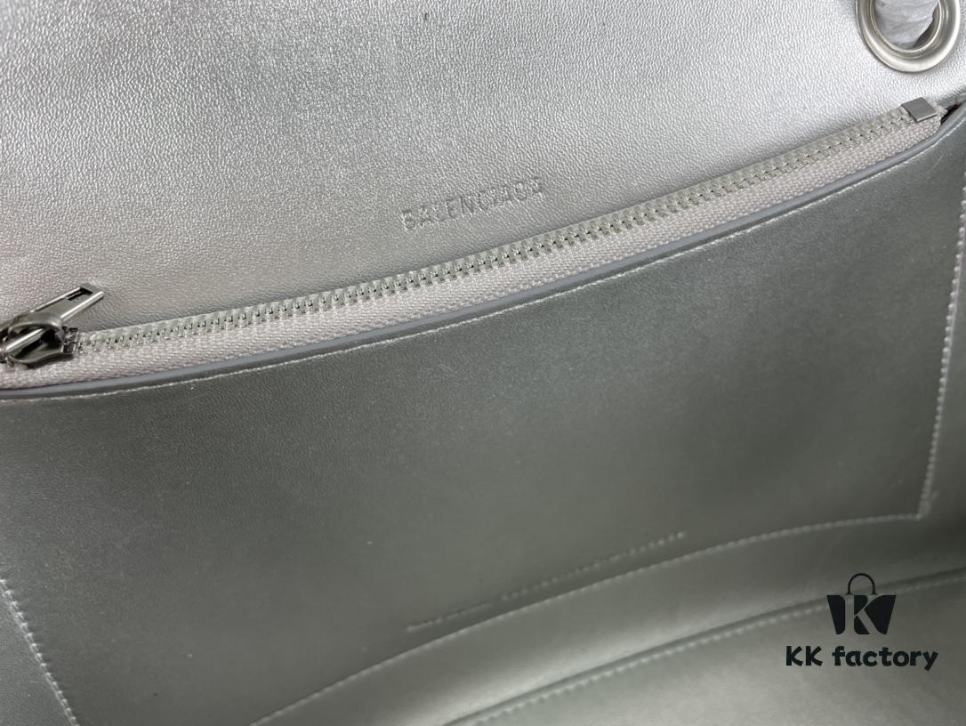 Balenciaga New Arrival Large Chain Hourglass Bag, Smooth Calfskin, Wax Leather