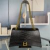 6930e2746e68136f4d9b2477 Balenciaga New Arrival Large and Small 230 Chain Hourglass Bag, Crocodile Texture, Cracked Calfskin Leather, Waxed Leather
