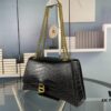 6930e2756e68136f4d9b2479 Balenciaga New Arrival Large and Small 230 Chain Hourglass Bag, Crocodile Texture, Cracked Calfskin Leather, Waxed Leather