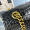 6930e2776e68136f4d9b247c Balenciaga New Arrival Large and Small 230 Chain Hourglass Bag, Crocodile Texture, Cracked Calfskin Leather, Waxed Leather