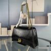 6930e27a6e68136f4d9b2481 Balenciaga New Arrival Large Chain Hourglass Bag, Cracked Texture Calfskin, Wax Oil Leather