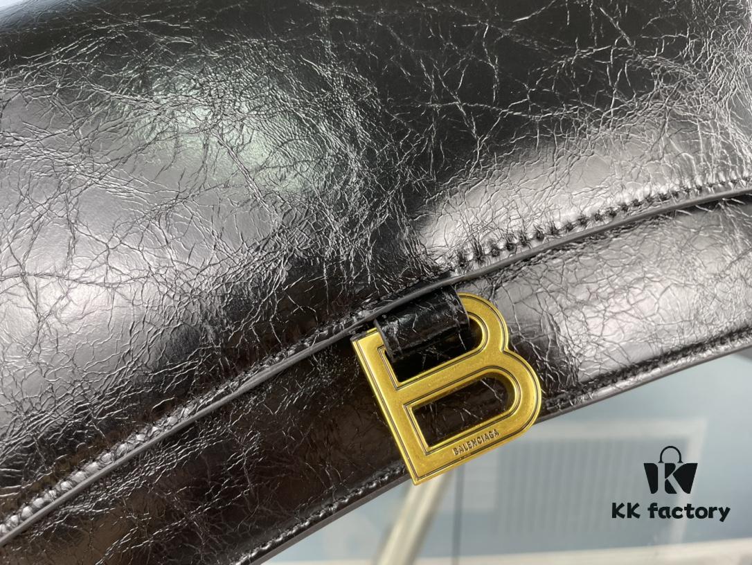 6930e27c6e68136f4d9b2483 Balenciaga New Arrival Large Chain Hourglass Bag, Cracked Texture Calfskin, Wax Oil Leather