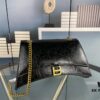 6930e27e6e68136f4d9b2486 Balenciaga New Arrival Large Chain Hourglass Bag, Cracked Texture Calfskin, Wax Oil Leather