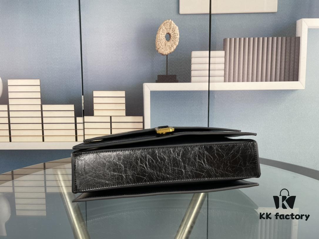6930e27e6e68136f4d9b2487 Balenciaga New Arrival Large Chain Hourglass Bag, Cracked Texture Calfskin, Wax Oil Leather