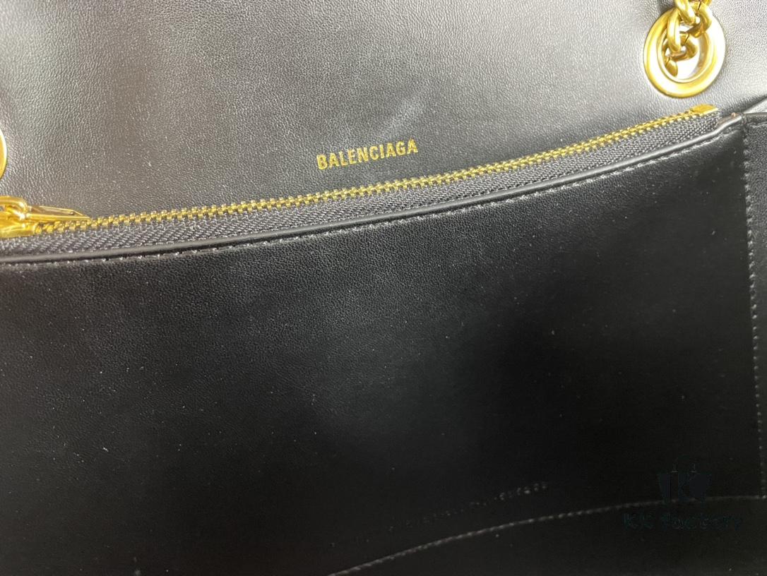6930e2806e68136f4d9b248a Balenciaga New Arrival Large Chain Hourglass Bag, Cracked Texture Calfskin, Wax Oil Leather