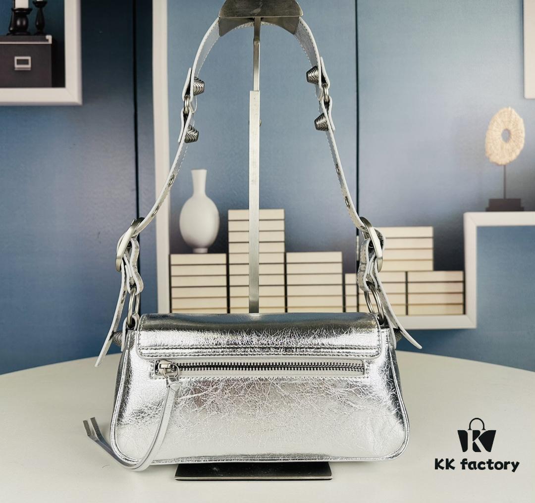 6930e30e6e68136f4d9b255c BALENCIAGA Le Cagole Camera Bag in Waxed Black/Grey - Style No. 6701