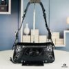 BALENCIAGA Le Cagole Camera Motorcycle Flap Bag [Waxed Black/Gray] 6701