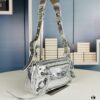 6930e30f6e68136f4d9b255f BALENCIAGA Le Cagole Camera Bag in Waxed Black/Grey - Style No. 6701