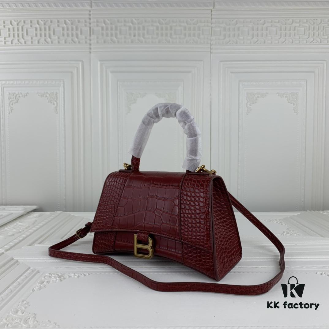6930e3266e68136f4d9b2589 New Arrival☀Balencia Paris Home, This Season's Highlight: Crocodile-Textured Black Hourglass Bag