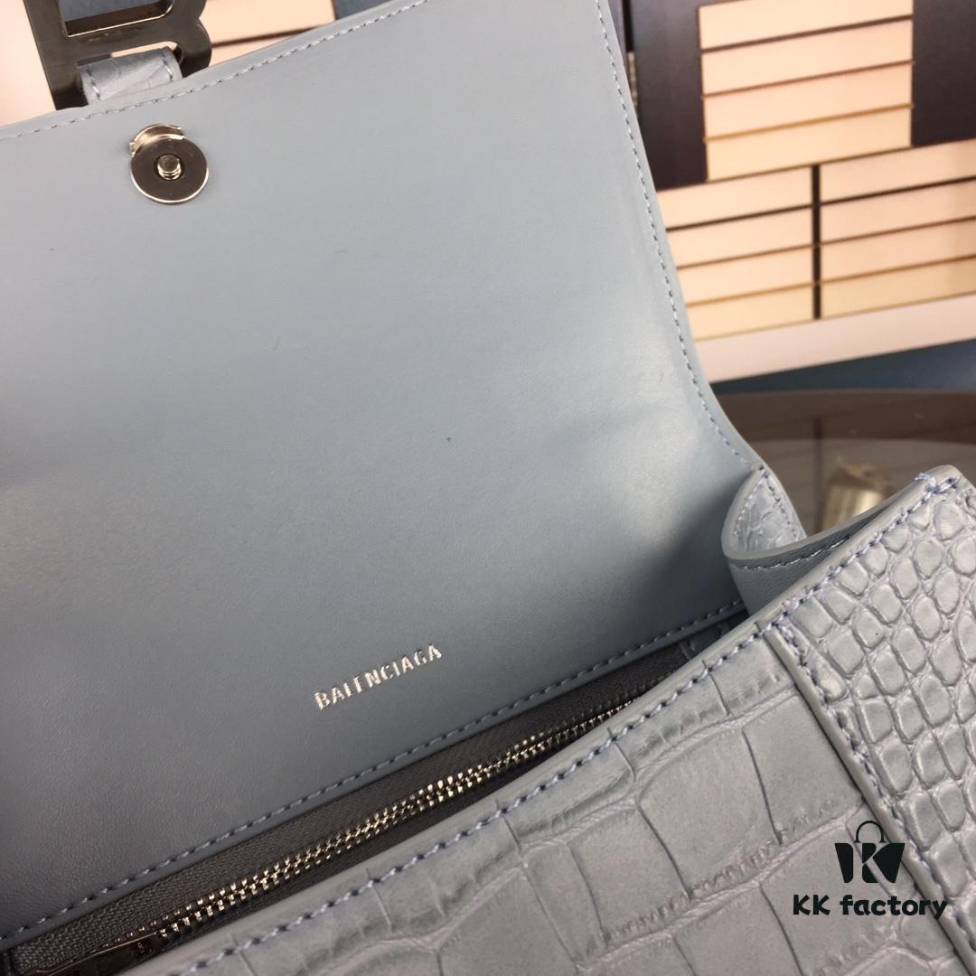6930e3276e68136f4d9b258a New Arrival☀Balencia Paris Home This Season's Highlight Crocodile-Textured Black Hourglass Bag