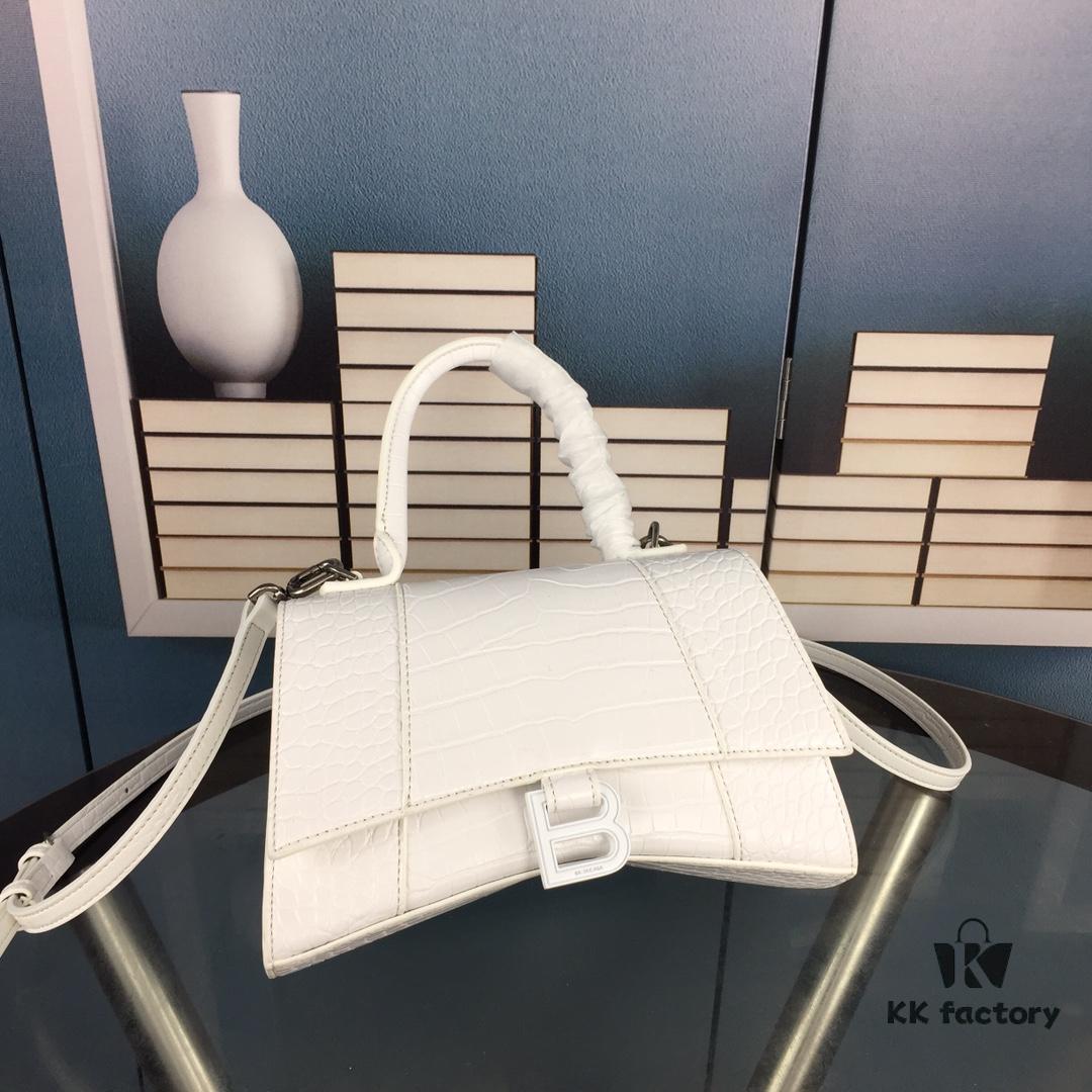 6930e3276e68136f4d9b258b New Arrival☀Balencia Paris Home This Season's Highlight Crocodile-Textured Black Hourglass Bag