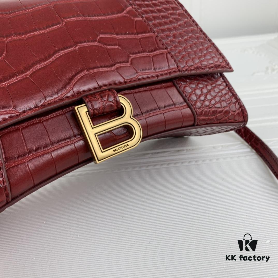 6930e3296e68136f4d9b258f New Arrival☀Balencia Paris Home, This Season's Highlight: Crocodile-Textured Black Hourglass Bag