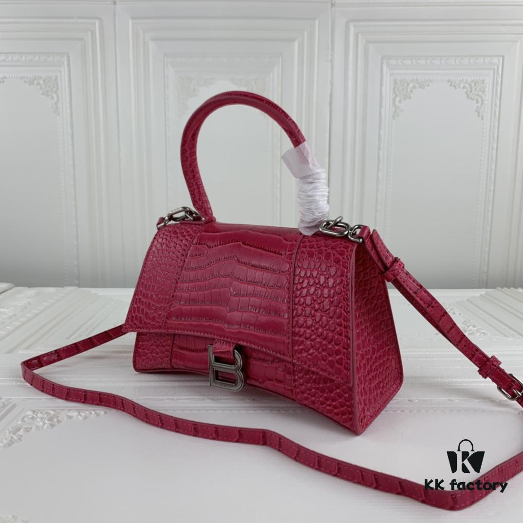 New Arrival☀Balencia Paris Home, This Season's Highlight Crocodile-Textured Black Hourglass Bag